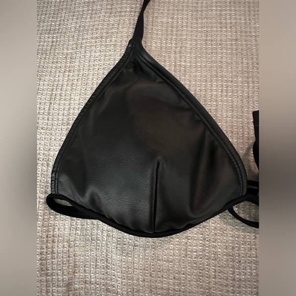No Boundaries Faux Leather Bikini Swim Top - Picture 6 of 8